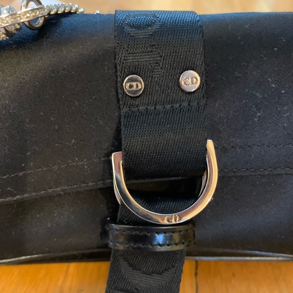 Dior black satin bag crystal embellished handle - Picture 4 of 15